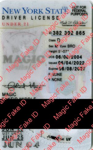 New York Driver License U21 Polycarbonate - Magic Fake IDs
